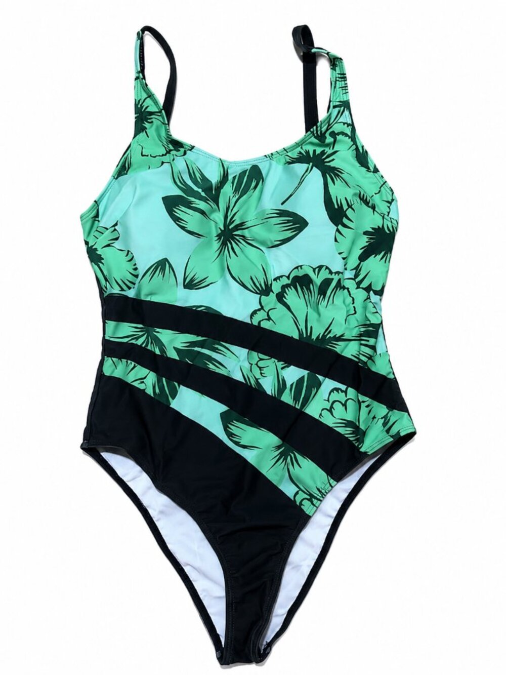 Women’s Black & Teal Floral One Piece Swimsuit